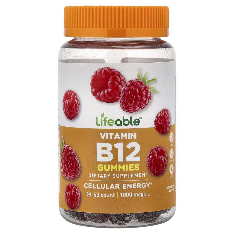 Vitamin B12 Gummies, Raspberry, 60 Gummies