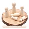 Wood Male Female Puppets Handmade Unpainted Figures Wedding Decoration Wooden Peg Doll Wood Crafts