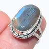 Ювелирное кольцо из натурального лабрадорита ручной работы из цельного серебра 925 пробы, размер 6 V9E56