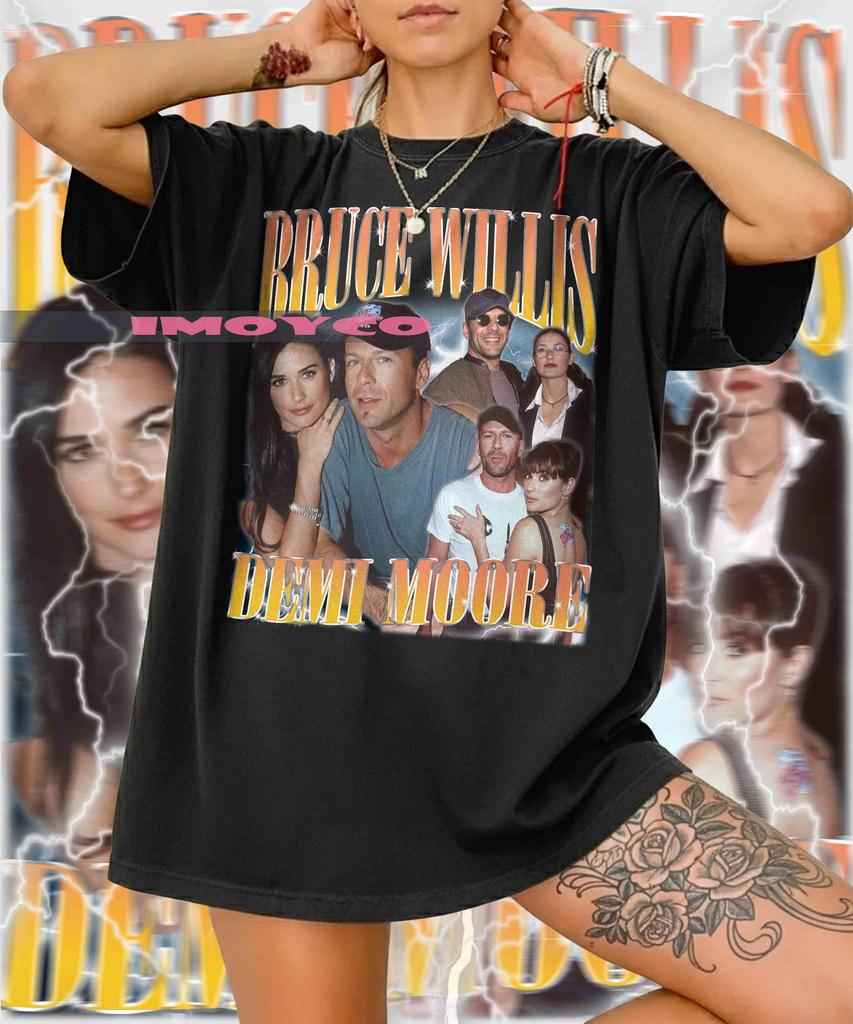 Bruce Willis & Demi Moore Vintage 90s Retro T-Shirt