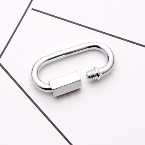 Samcos D-Shaped Carabiners, M3.5, 304 Stainless Steel, Ring Catch, 80kg Load Capacity, Rust Resistant, Multipurpose Connecting Fittings, 5 Pieces