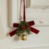 Рождественский колокольчик Золотой колокольчик с красной лентой Счастливого Рождества Металлические колокольчики Рождественская елка Подвесное украшение для дома вечеринки