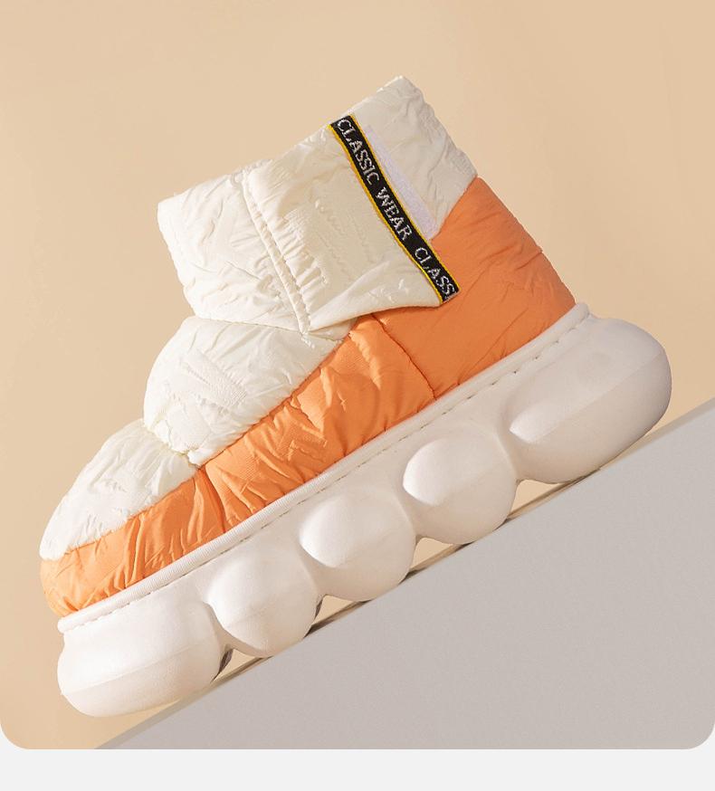 Женские ботильоны на массивном высоком каблуке 5 см, зимняя мягкая женская хлопковая обувь на платформе, уличные водонепроницаемые нескользящие женские зимние ботинки