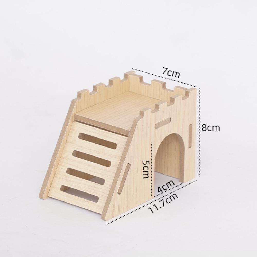 Durable Hamster House Natural Wooden Small Pets Hideaway New Hamster Hide Villa  for Chinchilla