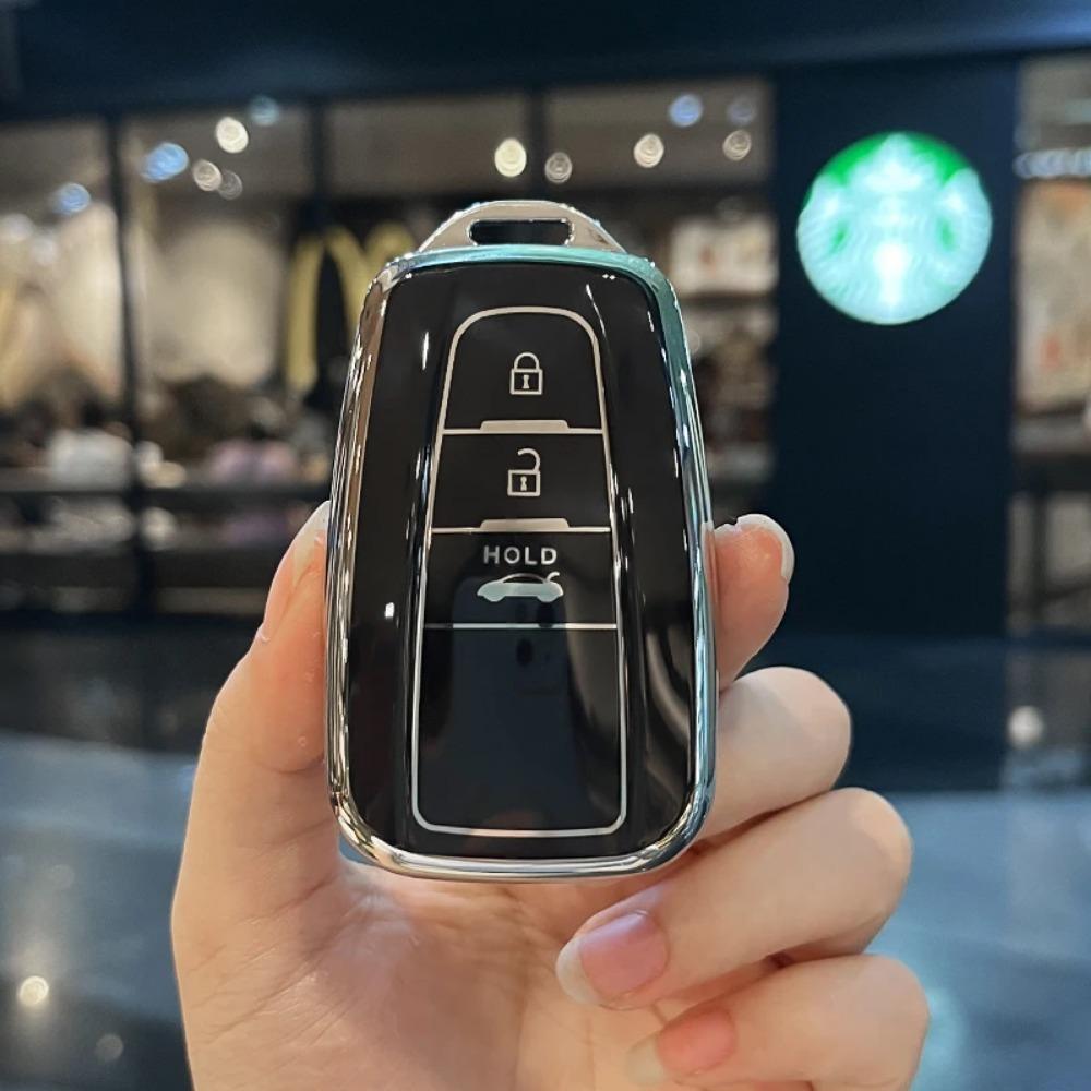 New Fashion TPU Car Key Case Cover with Keychain Lanyard Fob For Toyota RAV4 Corolla Cross Camry Land Cruiser Prado Highlander