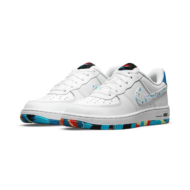 Nike Детские кроссовки Air Force 1 LV8 PS Swoosh Pack Белый Имперский-Синий Черный DM7598-100