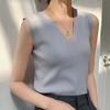 WTEMPO Женский трикотаж весна-осень Vets V-образный вырез без рукавов внутренняя нижняя часть рубашки стильный повседневный универсальный Ice Silk топы