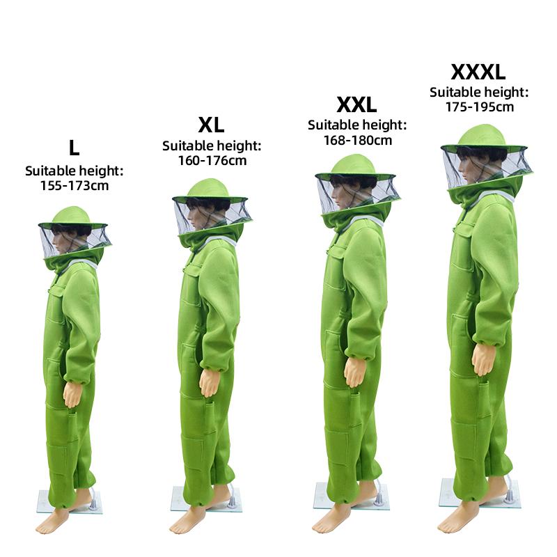3-Layers Beekeeping Clothing Breathable Ventilated Beekeeping Suit with Round Veil Professional Beekeeper Clothing Anti Bee Suit