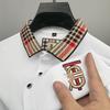 Short Sleeve Polo Shirt Men'S Premium Embroidery B Letter Plaid Lapel Half Sleeve T-Shirt
