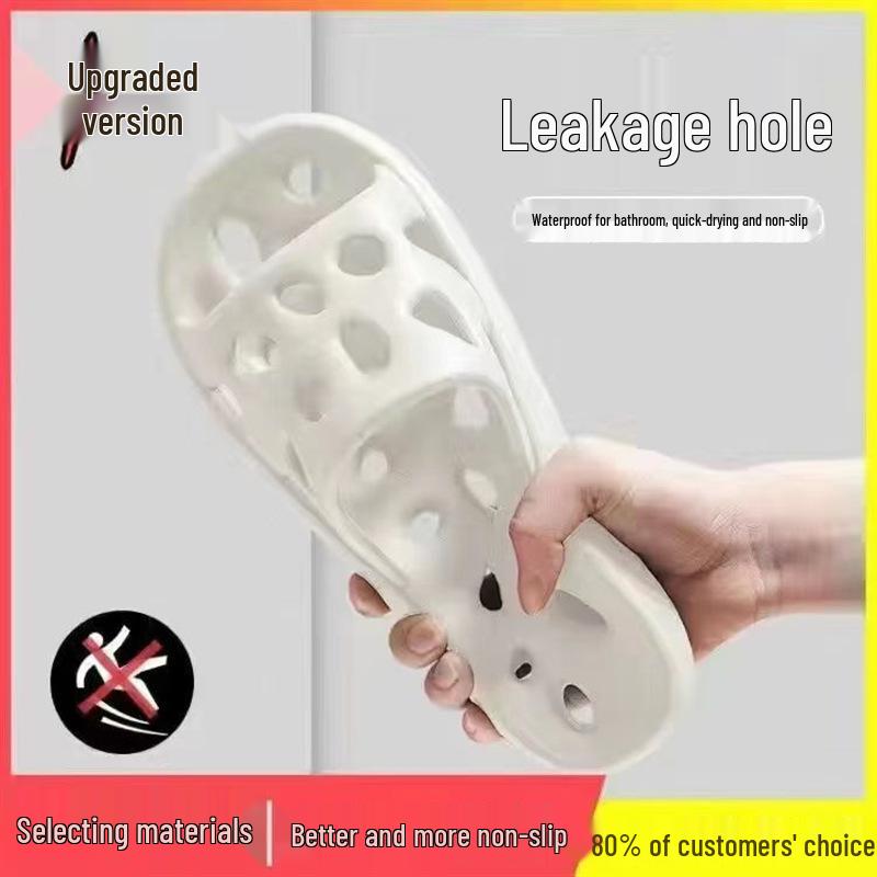 Летние нескользящие тапочки для ванной для мужчин и женщин - Мягкие, бесшумные, комнатные тапочки для душа с полым дизайном