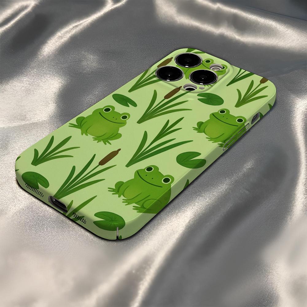 Модный Чехол для Телефона с Полосатым Узором и Лягушками Для IPhone 17Promax 16 15 14 13 12 11 Pro Max Plus Прочный Персонализированный Чехол