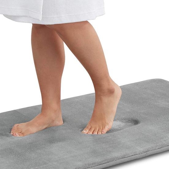 Doormat Oblong Shape Anti-slip Strong Water Absorption Thickened Memory Foam Foot Drying Indoor Entrance Door Mat Living Room Kitchen Bathroom