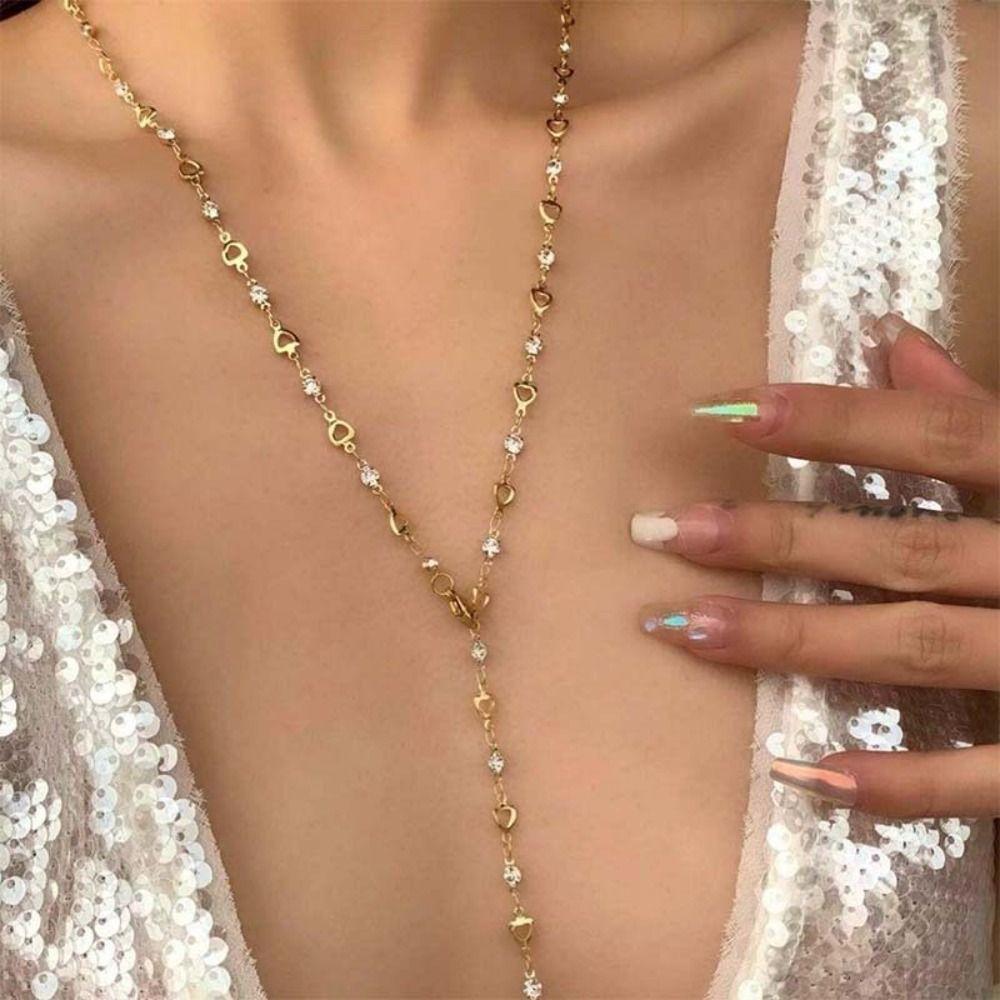 Длинная цепочка с кристаллами Y-образной формы Богемное ретро колье-цепочка на ключицу с подвеской в виде креста Повседневное