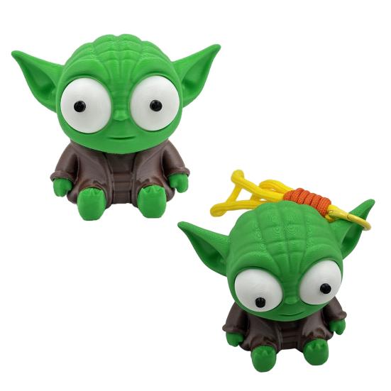 3D Yoda Figurine, Funny Yoda Desktop Model Ornament, Interactive Rotatable Eyes Yoda Toy, Creative Gift for Movie Fans