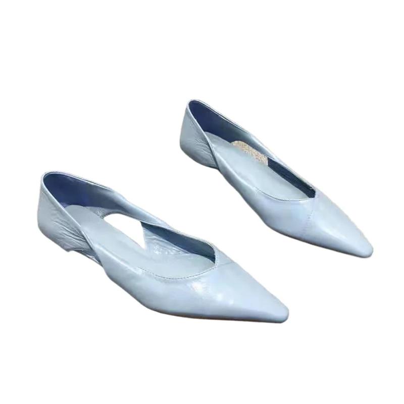 Fashion Ladies Shoes 2025 Slip On Women's Sandals Fashion Office & Career Sandals Women Pointed Toe Low Heel Hollow Shoes Women Zapatos