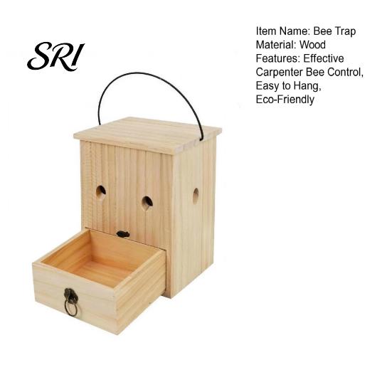 Wooden Carpenter Bee Trap for Outside Hanging Eco-Friendly Safe Outdoor Wasp Control Fences