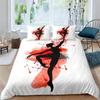Gymnastics Ballet Lovers Duvet Cover Set Full Twin Size,Beauty Silhouette Polyester Bedding Set For Kids Teens Adults Room Decor