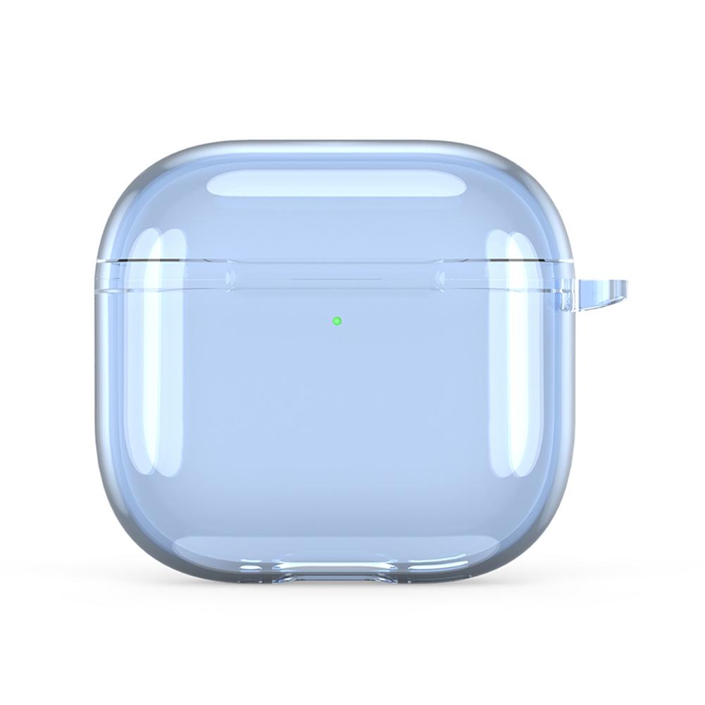 Прозрачный защитный чехол с карабином TPU Cover для Airpods 4(Прозрачный зеленый)