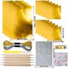 AS60-Gold Crafting Accessory Silver Shimmer Handmade Design Set-Metal Embossing Art Kit, Artistic Project Kit For-Scrapbooking
