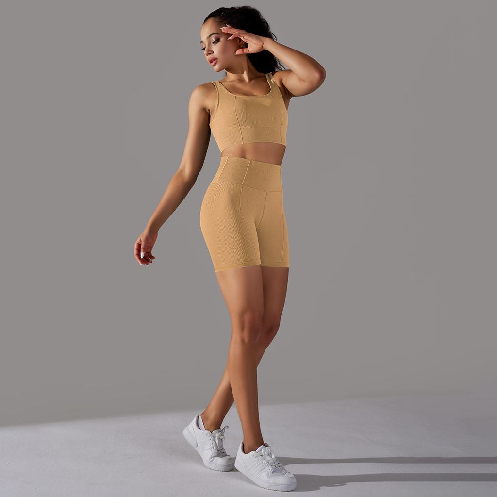 Nessaj Женская спортивная одежда без рукавов для бега на животе, короткие шорты для фитнеса, бесшовный комплект для йоги с высокой талией