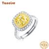 Tancise Women Classic 925 Sterling Silver 7A Zircon 7*7 Ring Ladies Jewelry Wedding Promise Party Gift