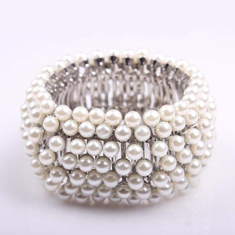 Широкий браслет из жемчужного металла, женские аксессуары