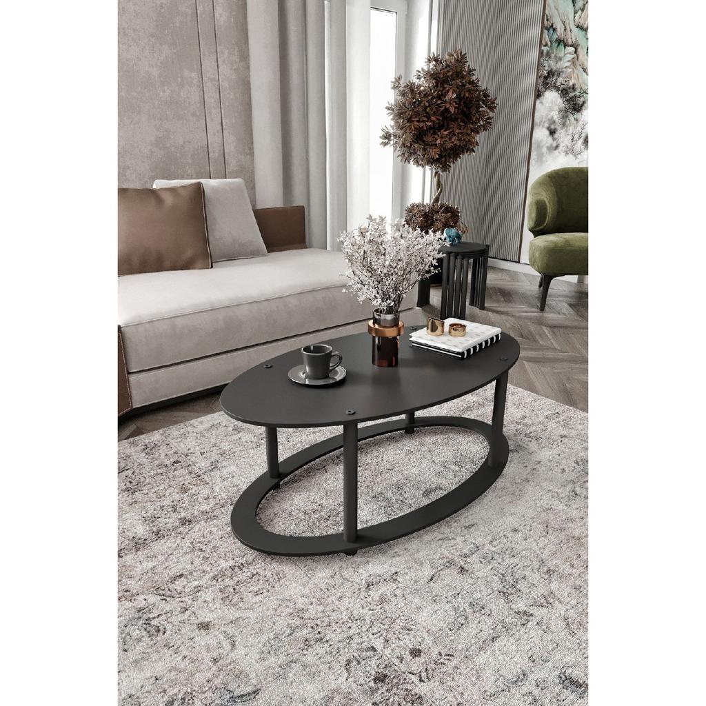 Журнальный столик Hole Masivo 70x40 Эллипс Черный