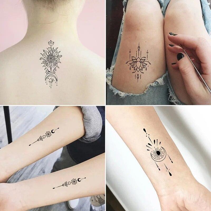 Small Fresh Series Of Tattoo Stickers Waterproof Male And Female Models Disposable Fashion Lines Simulation Tattoo Stickers