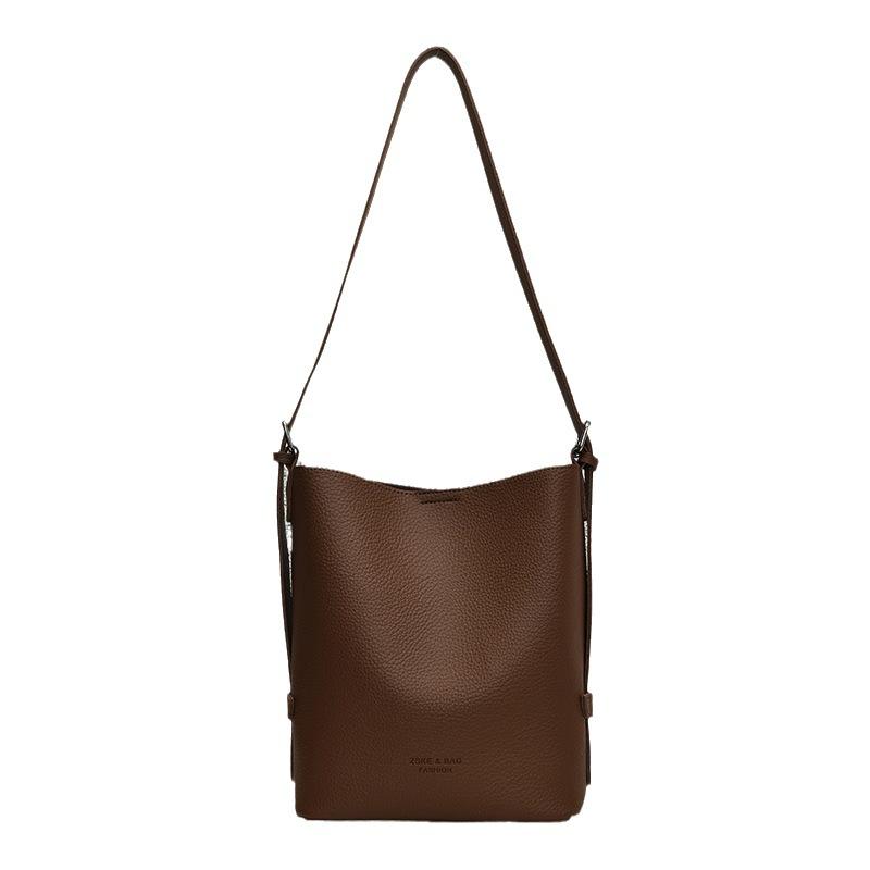 Ретро сумка женская осень и зима 2025 новая модная большой вместимости для поездок на работу на одно плечо сумка для мамы и ребенка повседневная универсальная сумка-ведро