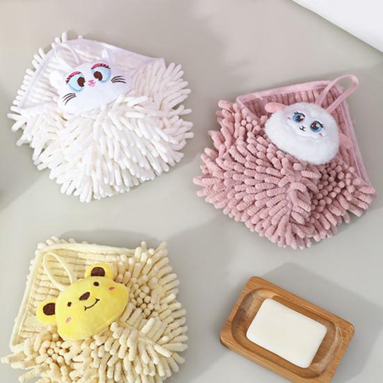 Прочное к разрыву шариковое полотенце с мультяшным водопоглощением, синельная подвесная петля, супер впитывающее полотенце для ванной комнаты, кухонные принадлежности