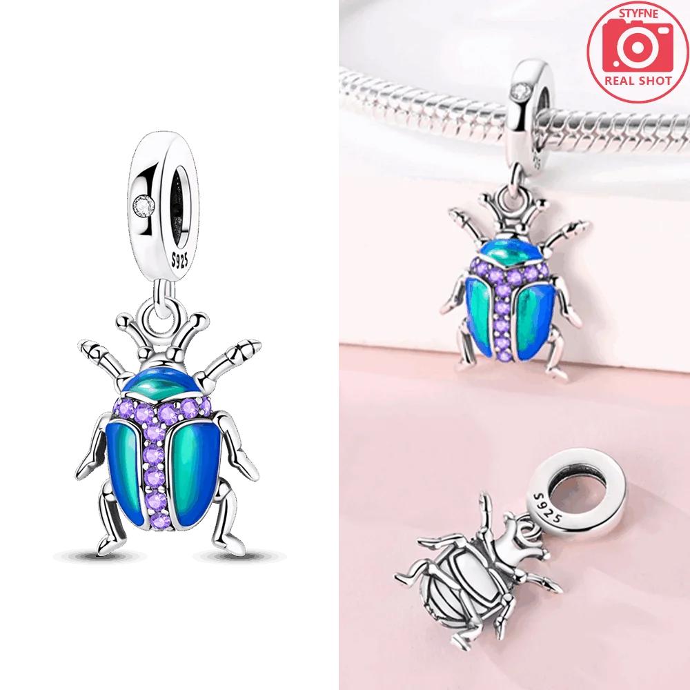 Heart Zircon Beetle Pendant Monkey Rabbit Beaded Original Copper Fit Bracelet Women Jewelry Diy Anniversary Fine Gift