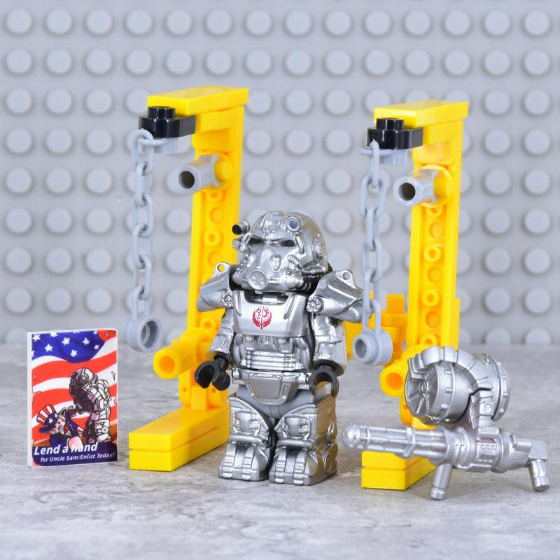 X-01 Военные Солдаты Мини Экшн Фигурки fallouted Рыцари Модельные Фигурки Оружие Роботы Меха Конструктор Кирпичики Игрушки