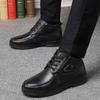 Men's Leather Warm Winter Shoes and Boots, Lace-up Style Casual Walking Shoes