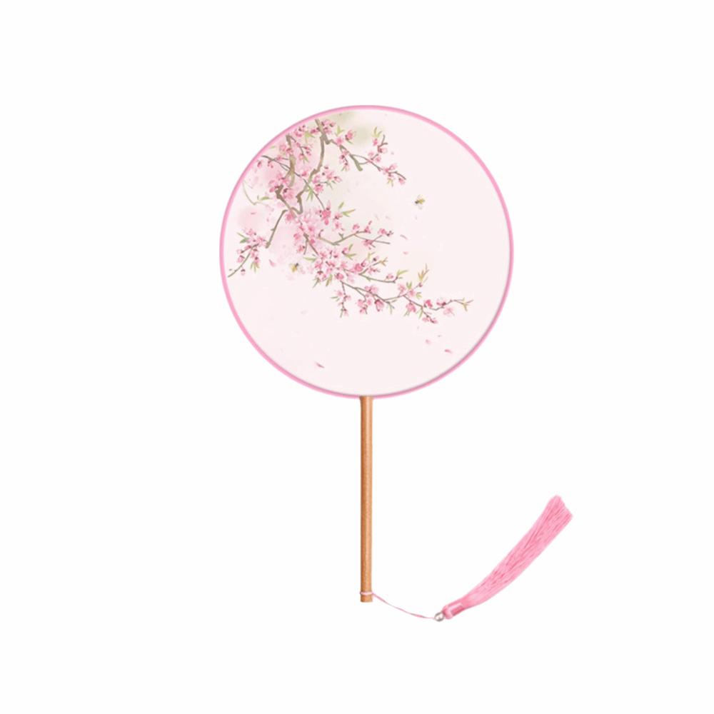 Silk Material Chinese Round Hand Fan Embroidery Design Cheongsam Tang Suit Fan  Wedding Ceremony