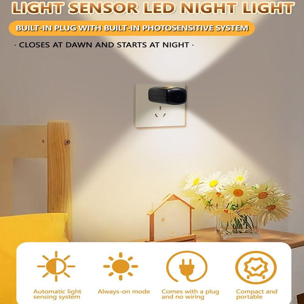 Auto Light Sensor Plug-In Wall Lamp Energy Efficient Sensor Night Light Bedroom Night Lighting
