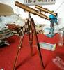 Vintage Nautical Floor Standing Brass 18 Inch Telescope With Wooden Tripod Stand