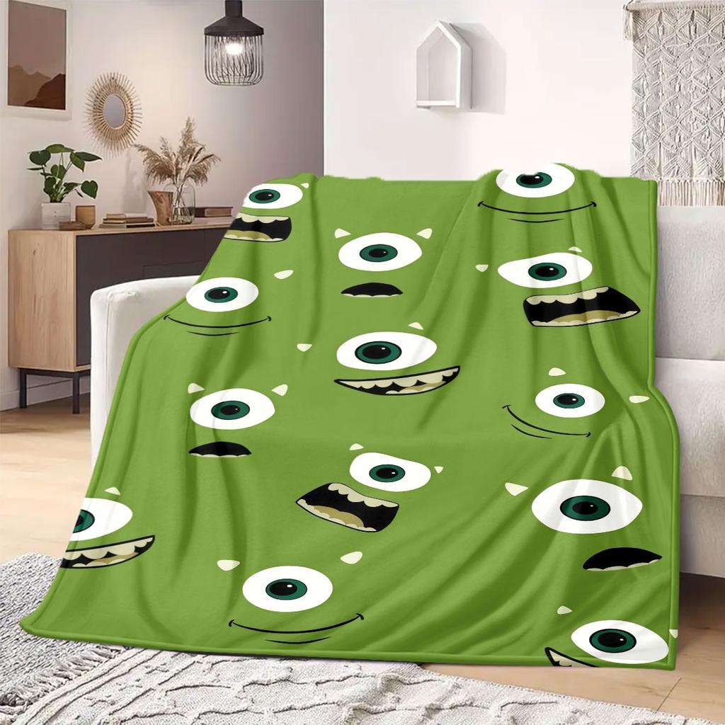 monster Travel Picnics Flannel Blanket Print Cartoon for Bedrooms Sofas Beds Chairs Home Decor Great Gift Idea All Seasons