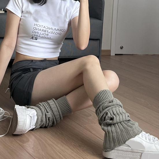 Knitted Scalloped Leg Warmers Women Cute Ribbed Scrunch Slouch Leg Warmers Retro Warm Winter Leg Sleeves for Party Dating Wear