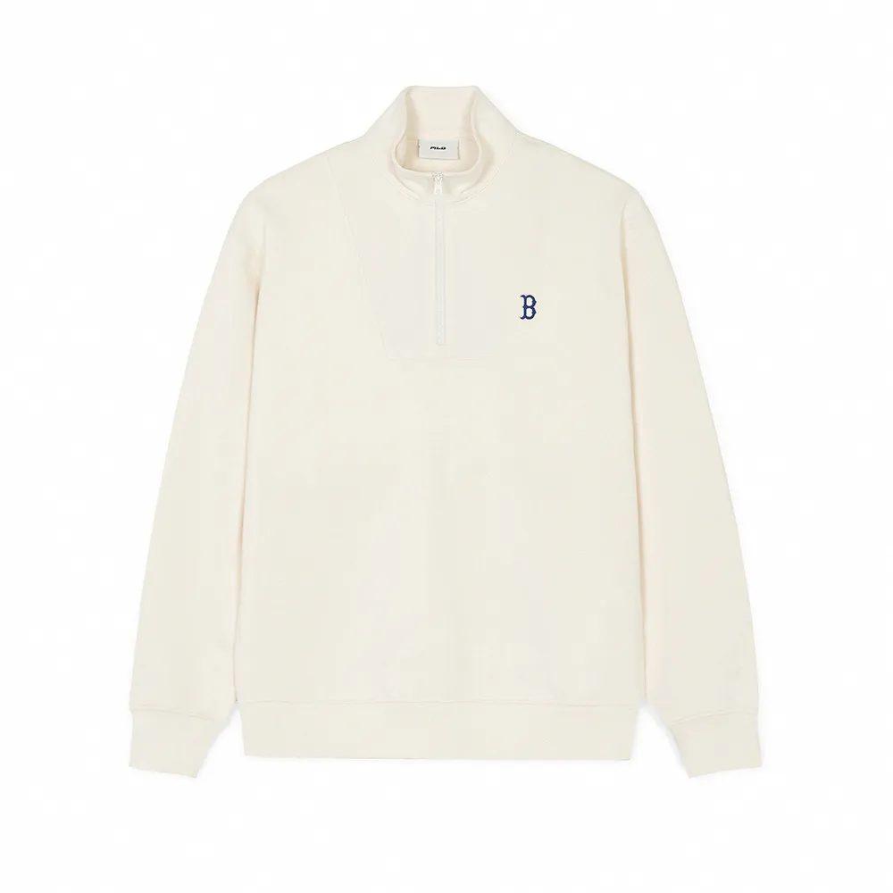 MLB Sweatshirts Unisex Ecru Stand Collar Moderate Regular 3AMTB0241-43CRD