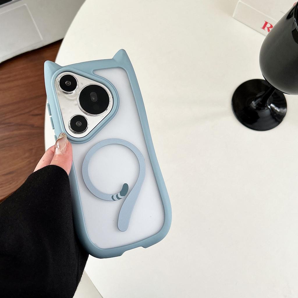 Подходит для чехла на мобильный телефон Huawei Pura70pro 60 трехмерные кошачьи ушки Pura70 акриловый магнитный mate60pro