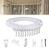 1 Set Curtain Track Accessories 1/3/5m Ceiling Curtain Track Bendable Smooth Sliding Room Divider Curtain Track System for RV Bay Window Shower Easy