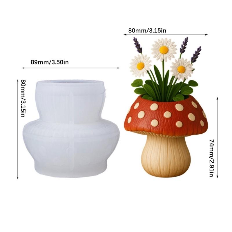 Гибкая силиконовая форма-горшок в форме гриба для Resin Art, литья бетона, цемента и декоративный контейнер для свечей