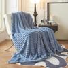 New Double Sided Warm Blanket Skin-Friendly Breathable Throw Blanket Ultra Soft Solid Color Striped Blankets