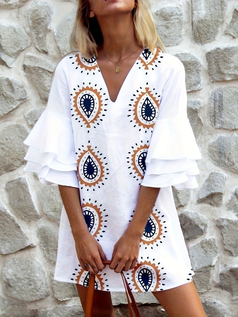 Весенне-летние женские повседневные полосатые принтованные свободные миди-платья-пуловеры