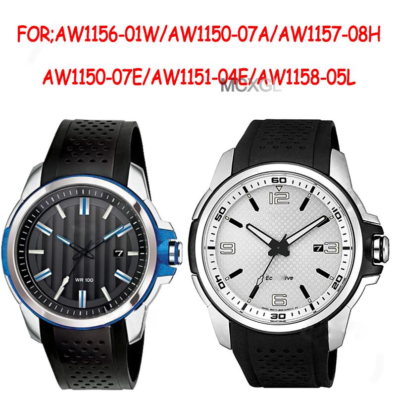 23-мм силиконовый ремешок для часов Citizen Men's Eco-Drive Weekender Запасной ремешок AW1158-05E AW1156-01W AW1157-08H AW1150-07A