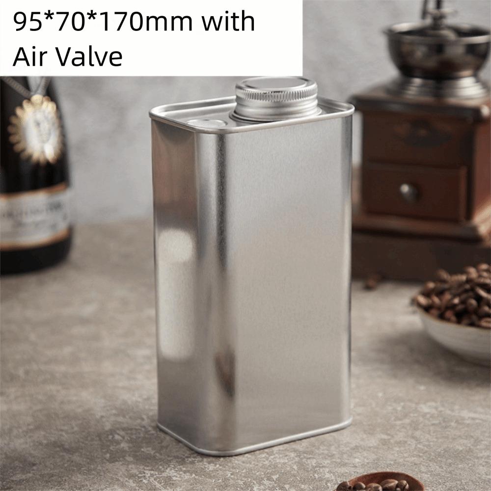 Large-capacity Coffee Bean Storage Box Square Storage Iron Can New Coffee Sealed Cans