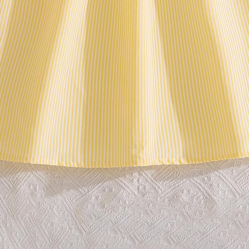 Elegant Striped V-Neck Lace Dress for Big Kids - Autumn European & American Style