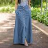 Retro Casual High Waist Long Denim Skirts
