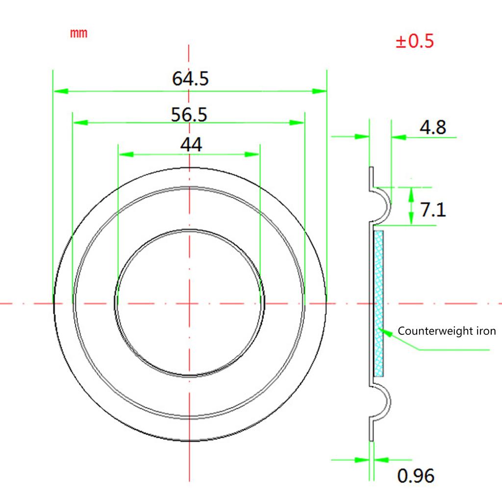 65 мм басовые динамики пассивный радиатор вспомогательная резиновая вибропластина сабвуфер басовый радиатор вспомогательный виброремонт
