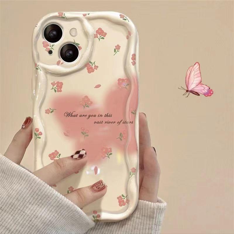 Чехол для телефона Blooming Butterfly Flower для Apple iPhone15 ProMax - силиконовый противоударный чехол с волнистой окантовкой для iPhone15/14/13/12/11/Xs/Xsmax/Xr/Pro/ProMax